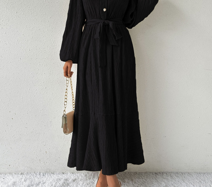 Honey Tie Waist Long Sleeve Dress