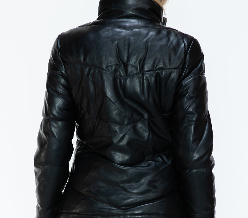 Snobbish Pocketed Zip Up Turtleneck Puffer Jacket