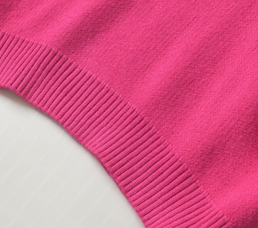 Pearl Trim Heart V-Neck Sweater