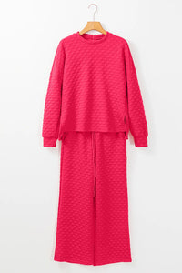 High-Low Round Neck Top and Pants Set