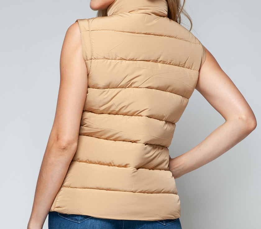 Snobbish Zip Up Turtleneck Vest with Pockets