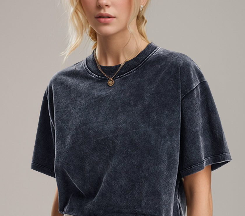 Basic Bae Round Neck Dropped Shoulder Short Sleeve T-Shirt