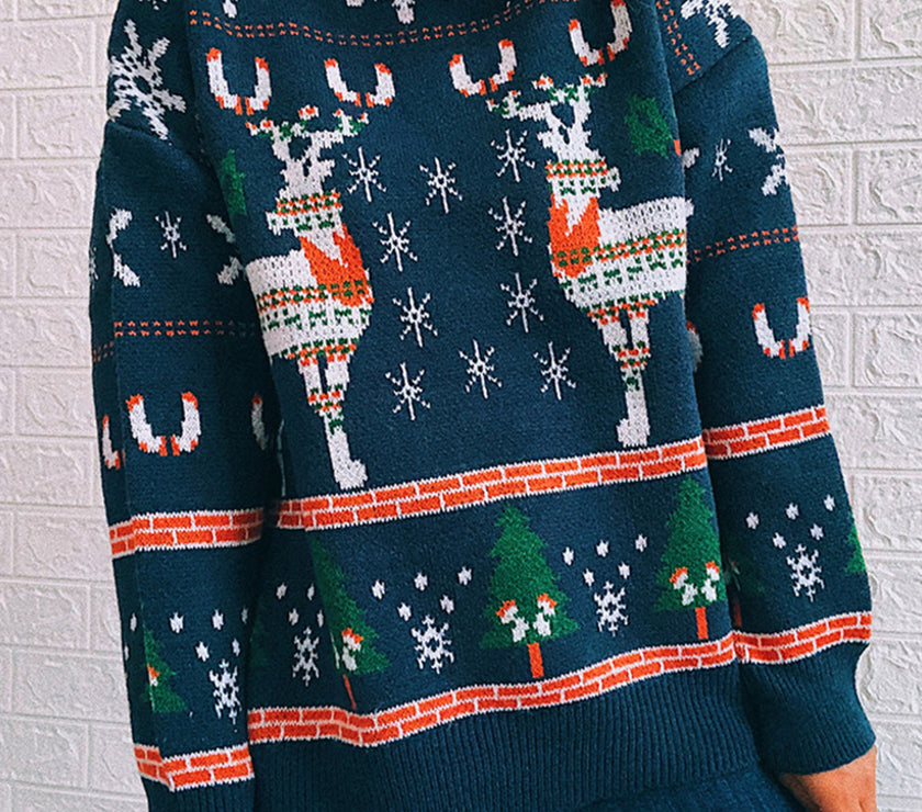 Turtleneck Drop Shoulder Long Sleeve Sweater