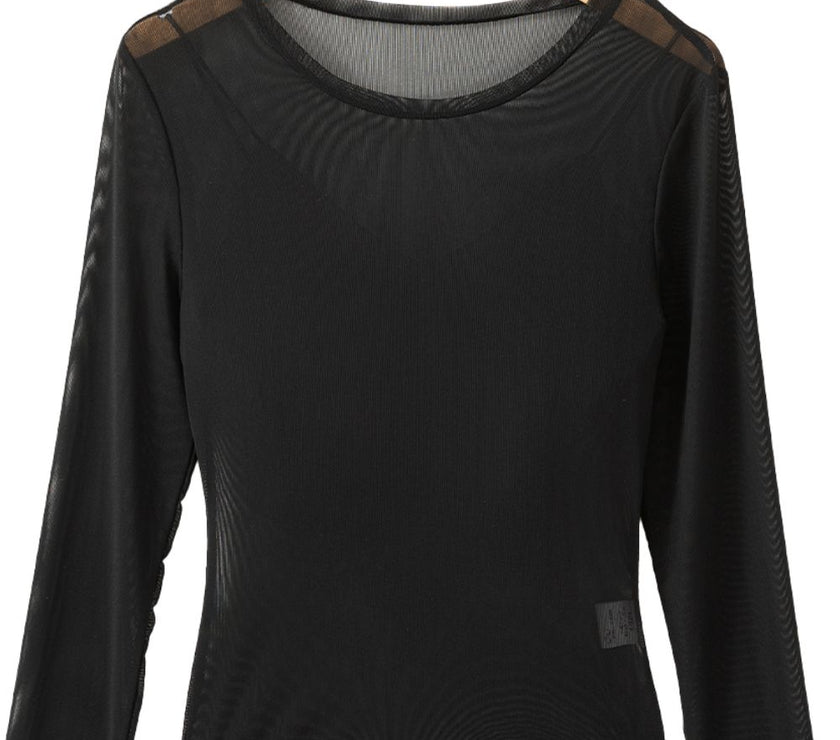 V-Neck Cami and Round Neck Long Sleeve Bodysuit Set