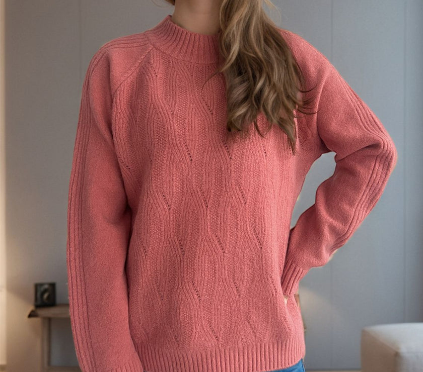 Mock Neck Long Sleeve Sweater