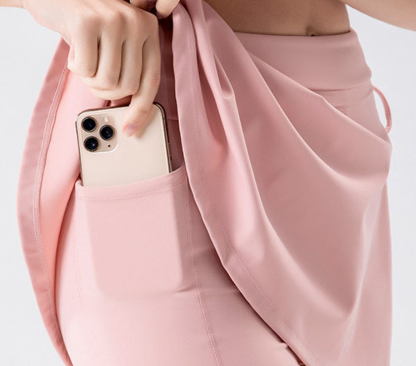 High Waist Active Skort with Pockets