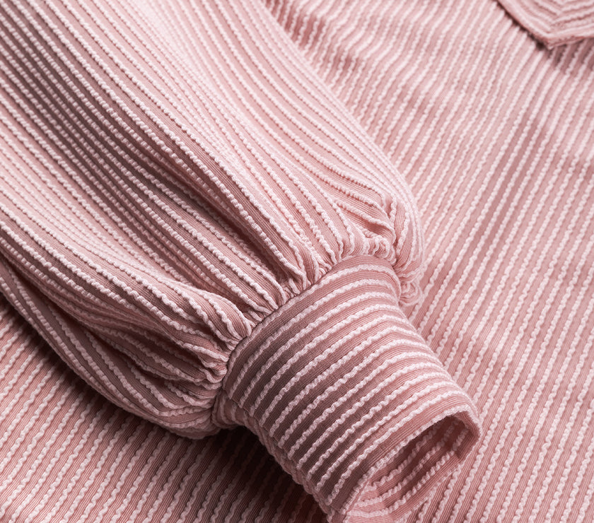 Texture V-Neck Long Sleeve Sweatshirt