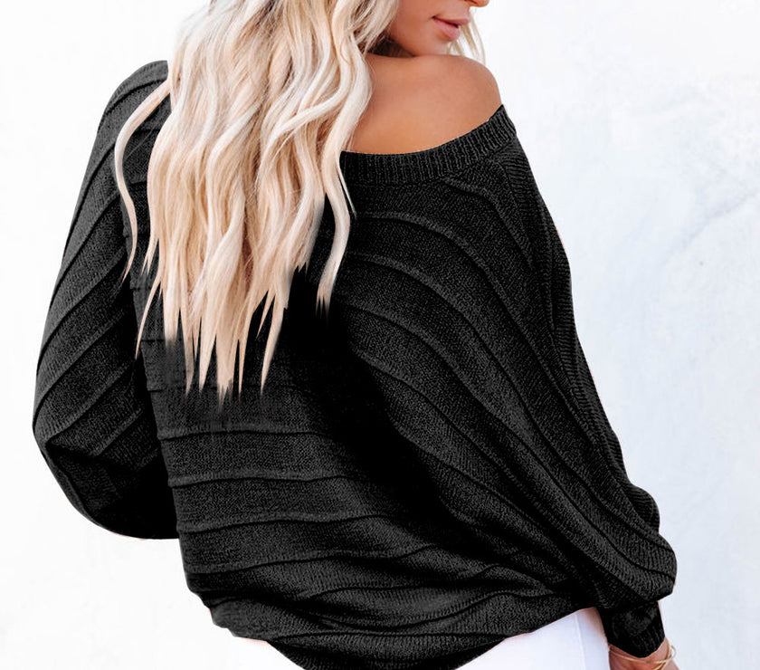 Round Neck Long Sleeve Knit Top