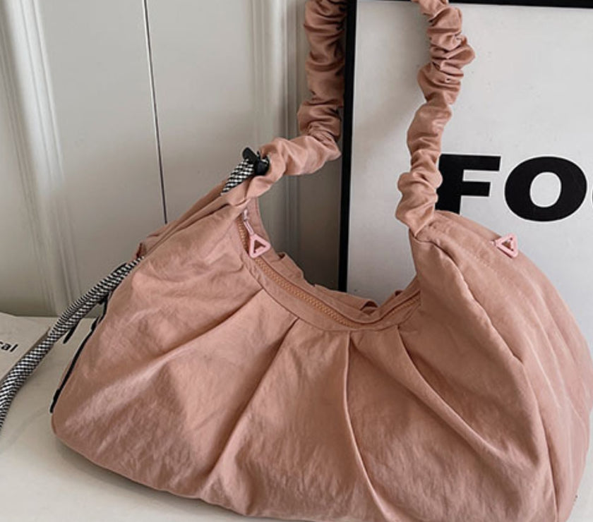 Drawstring Strap Ruched Crossbody Bag