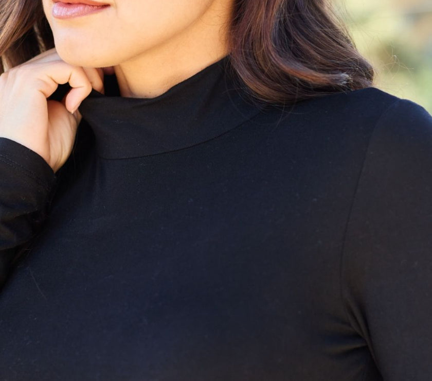 Basic Bae Full Size Mock Neck Long Sleeve Bodysuit