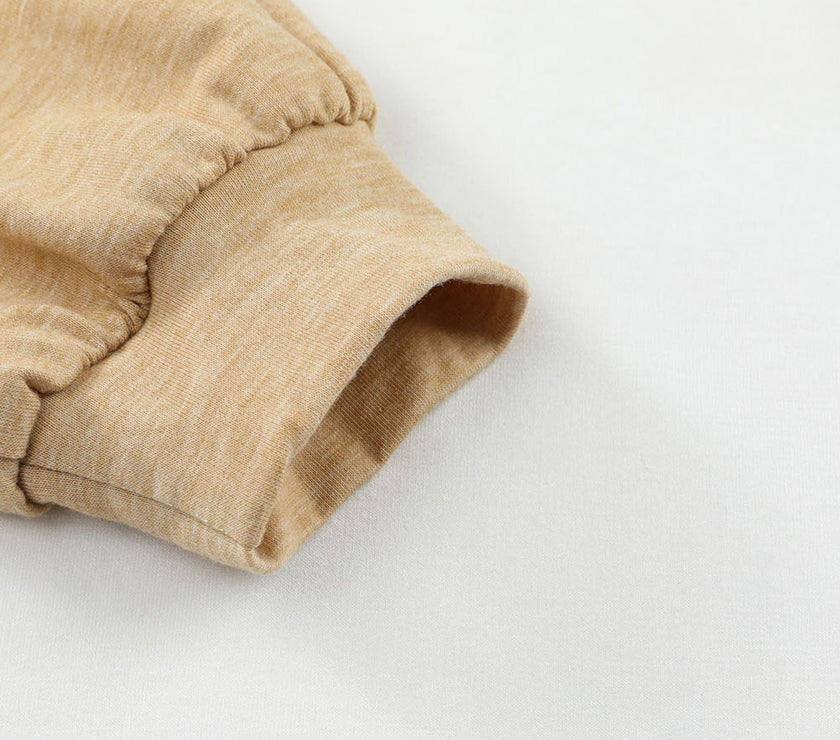 Exposed Seam Contrast Round Neck Long Sleeve Top