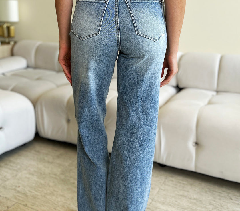 Judy Blue Full Size High Waist Wide Leg Jeans