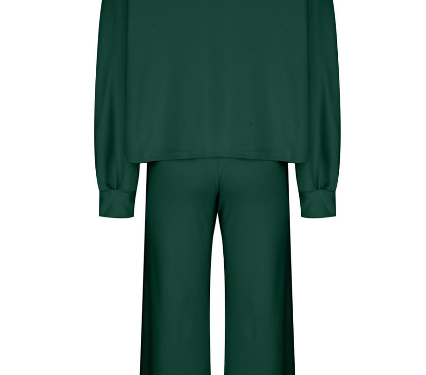 Round Neck Long Sleeve Top and Pants Set