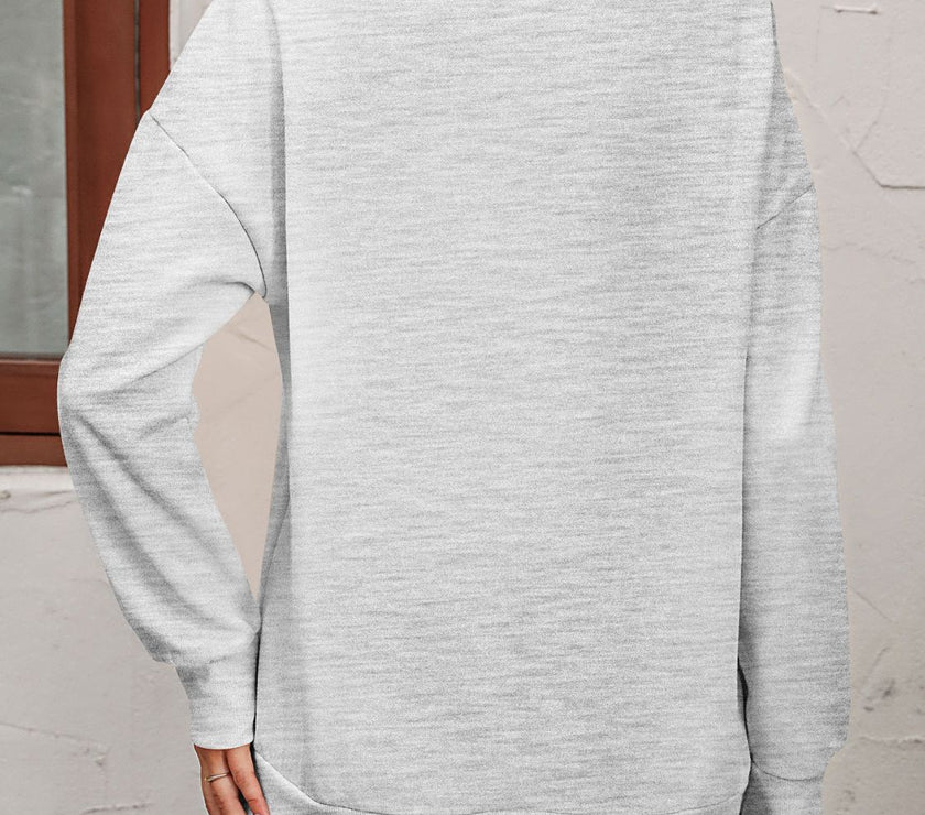 Mandy Zip-Up Dropped Shoulder Sweatshirt