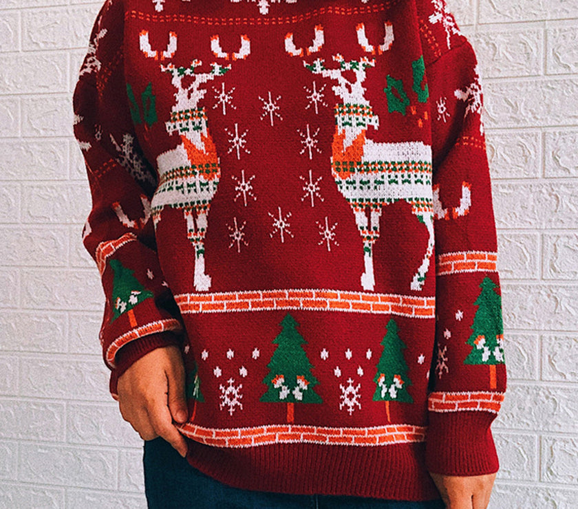 Turtleneck Drop Shoulder Long Sleeve Sweater