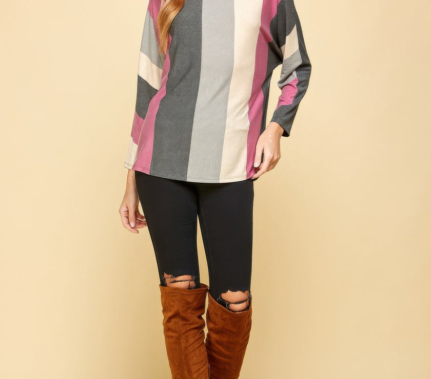 Striped Dolman Sleeves Top