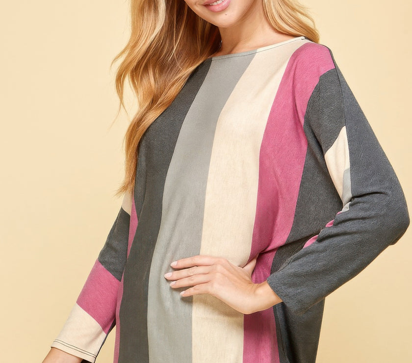 Striped Dolman Sleeves Top