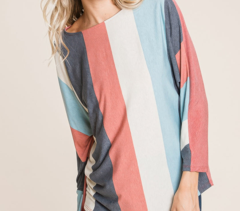 Striped Dolman Sleeves Top