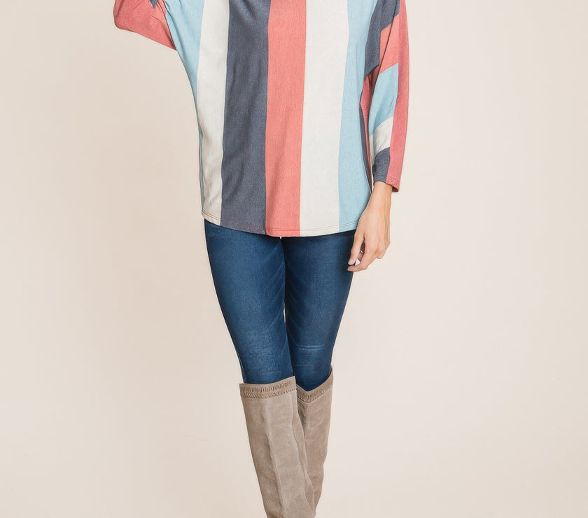 Striped Dolman Sleeves Top
