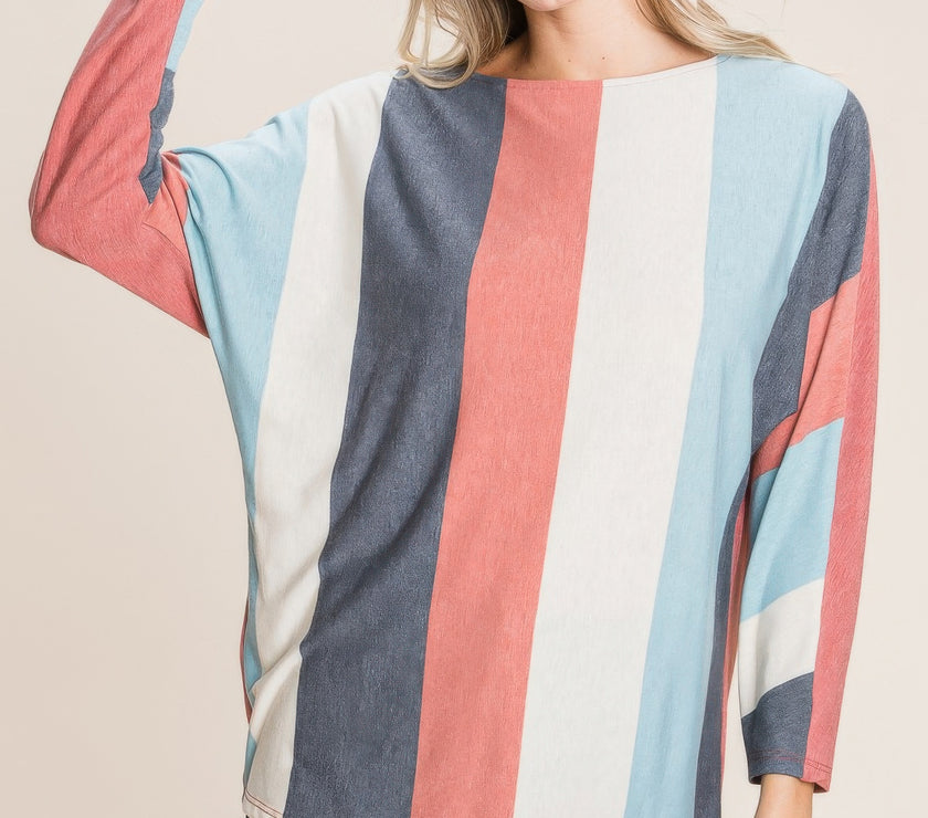 Striped Dolman Sleeves Top