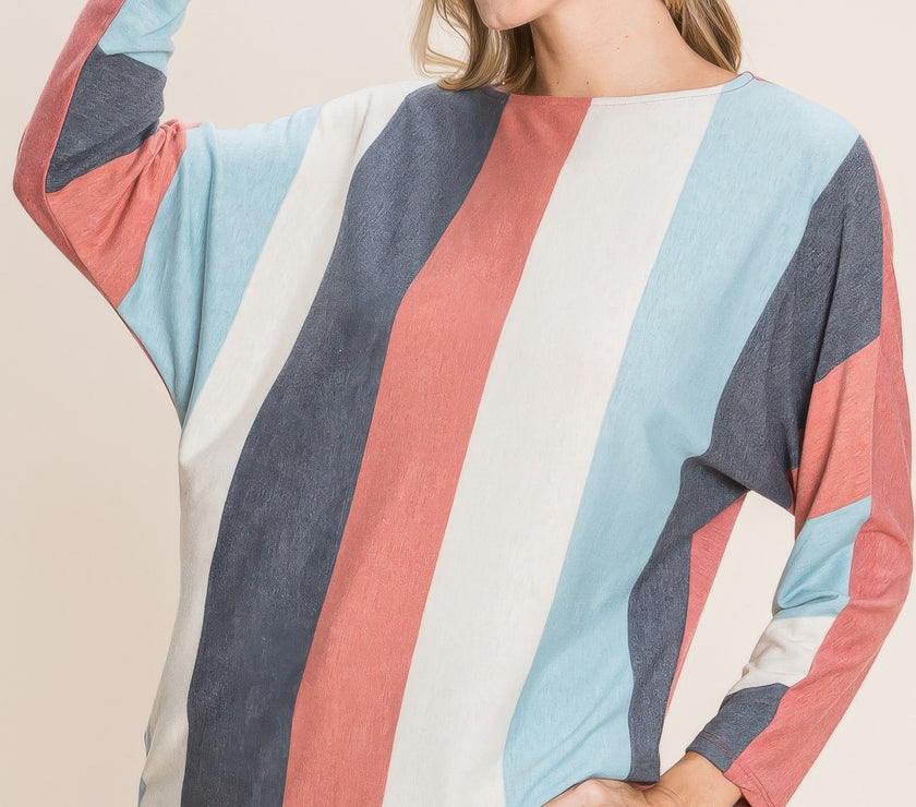 Striped Dolman Sleeves Top
