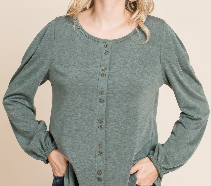 Solid Tr Spandex Long Sleeve Top