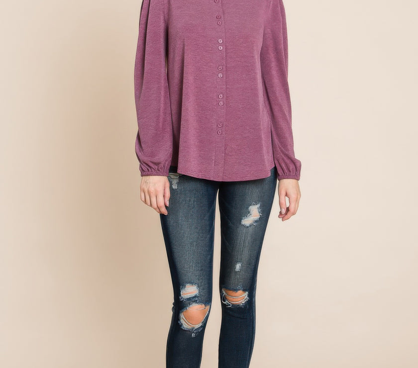 Solid Tr Spandex Long Sleeve Top