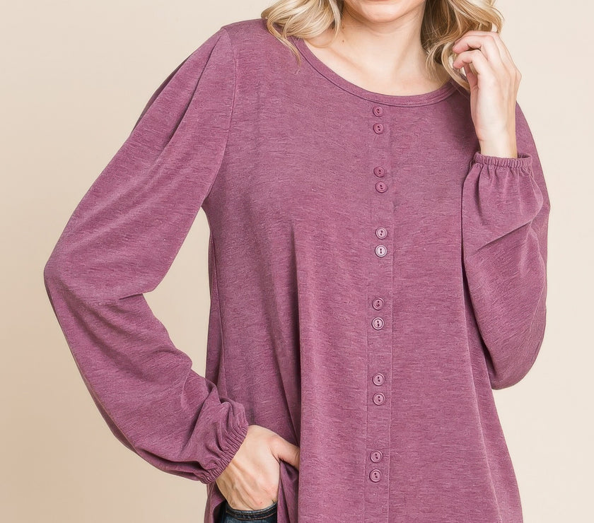 Solid Tr Spandex Long Sleeve Top