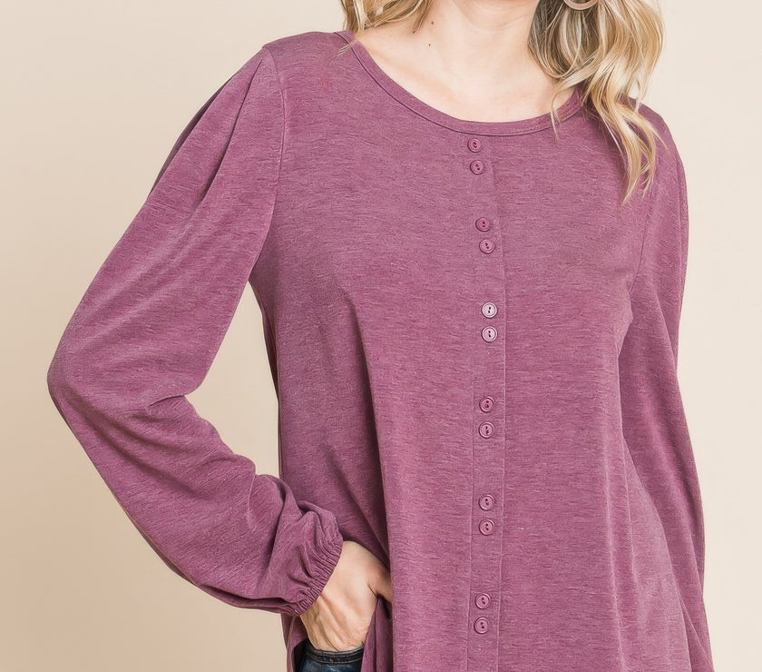 Solid Tr Spandex Long Sleeve Top
