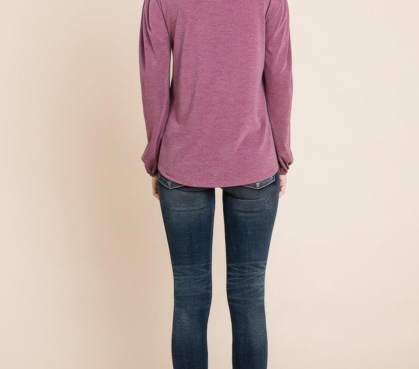 Solid Tr Spandex Long Sleeve Top