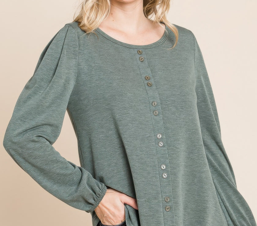 Solid Tr Spandex Long Sleeve Top