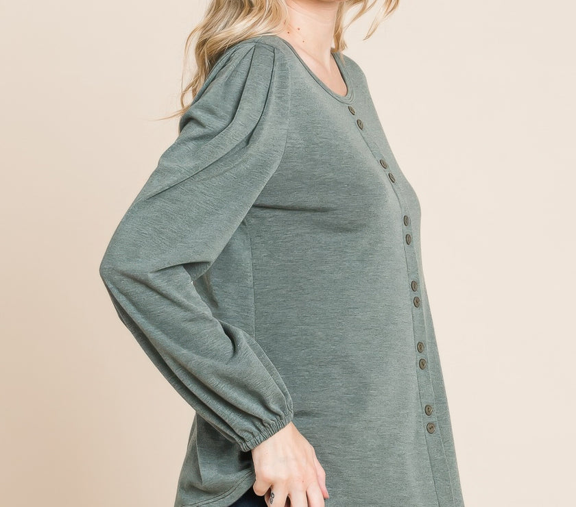 Solid Tr Spandex Long Sleeve Top