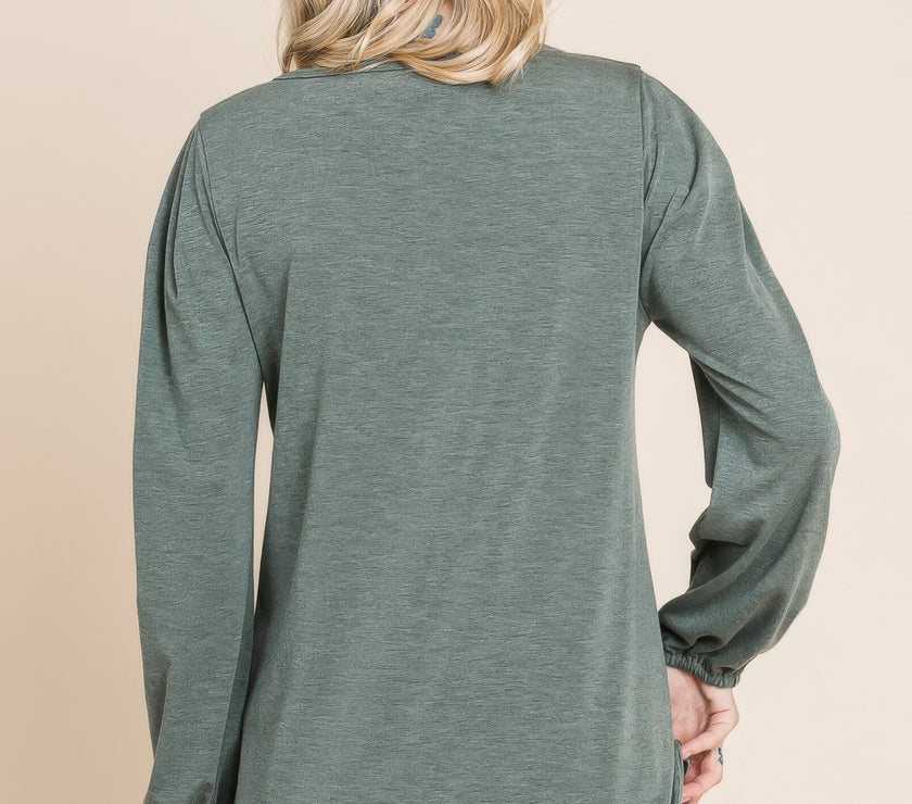 Solid Tr Spandex Long Sleeve Top