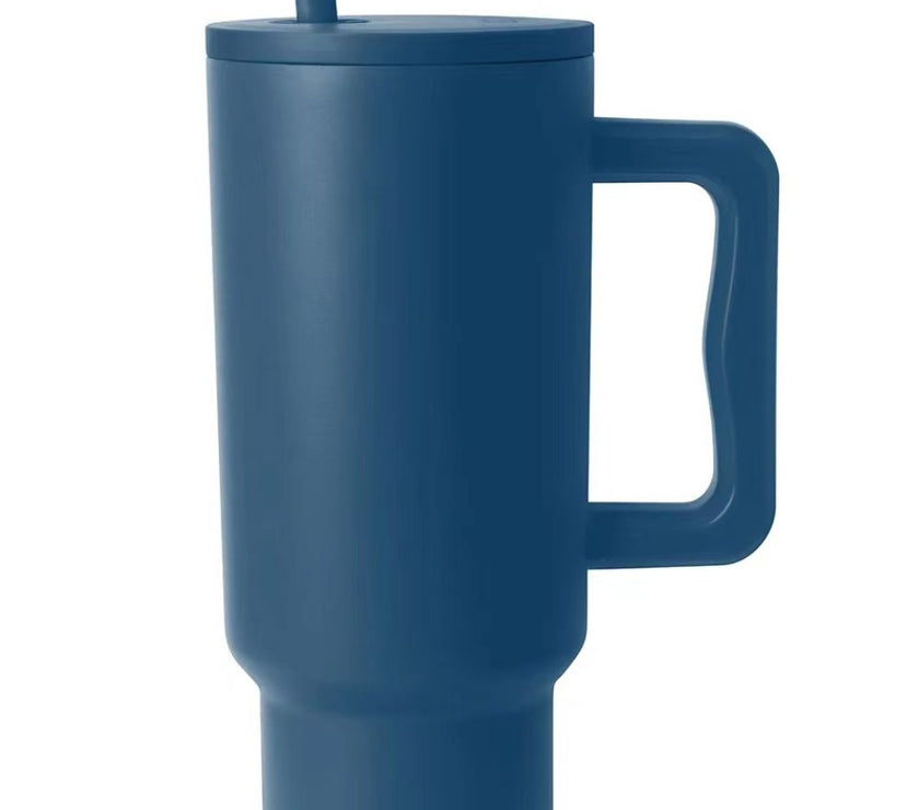 Monochromatic Stainless Steel Tumbler with Matching Straw