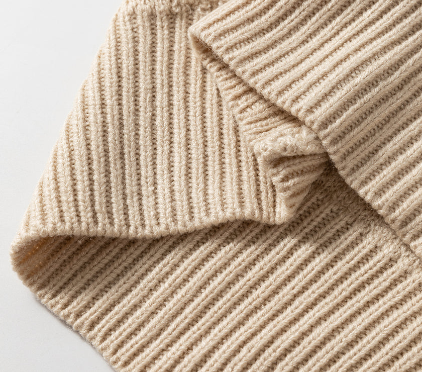 Checkered Round Neck Dropped Shoulder Sweater