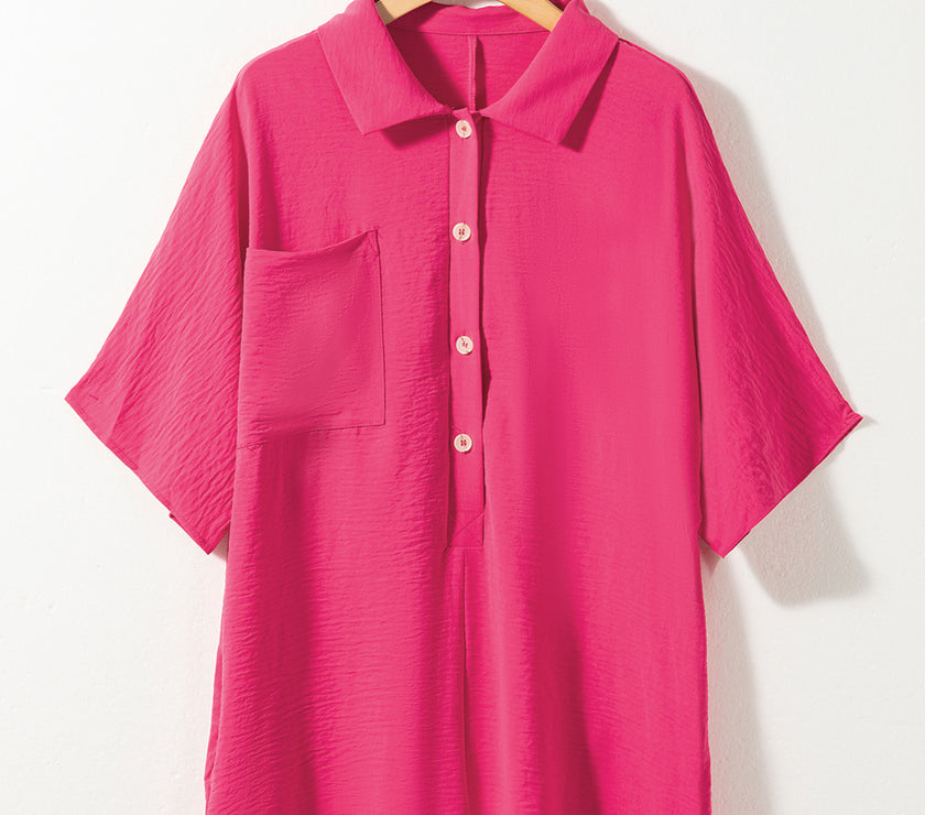 Half Button Collared Neck Romper