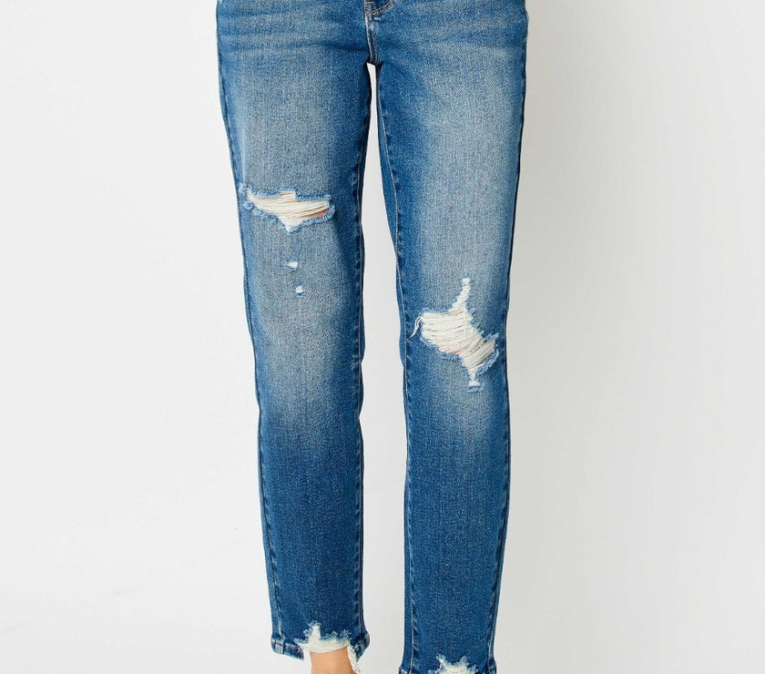 Judy Blue Full Size Queen Of Hearts Coin Pocket BF Jeans