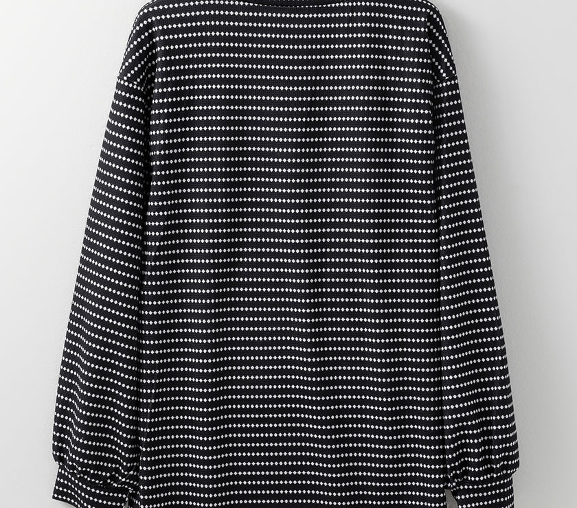 Striped V-Neck Long Sleeve Mini Dress