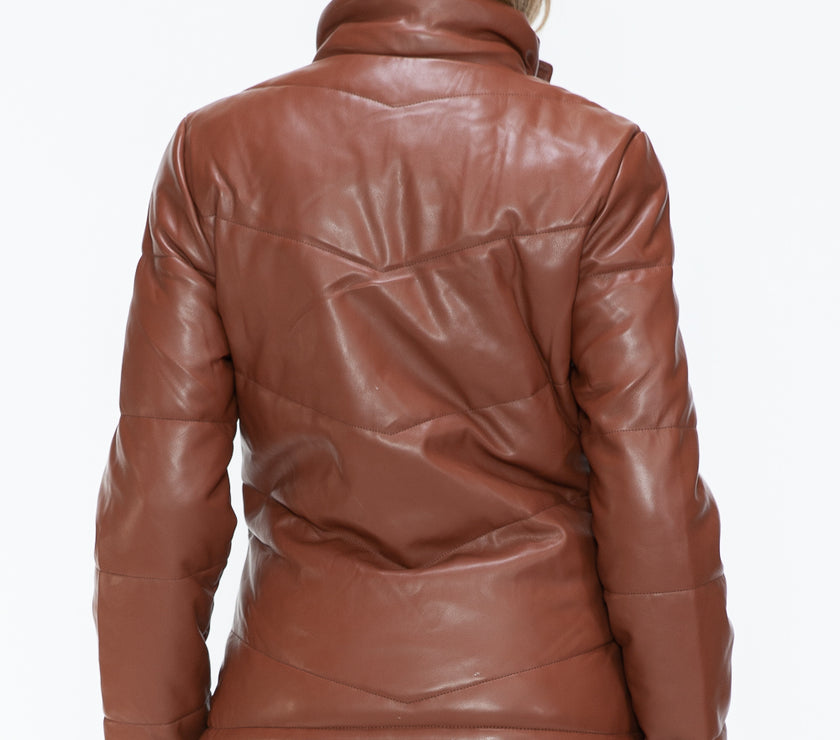 Snobbish Pocketed Zip Up Turtleneck Puffer Jacket