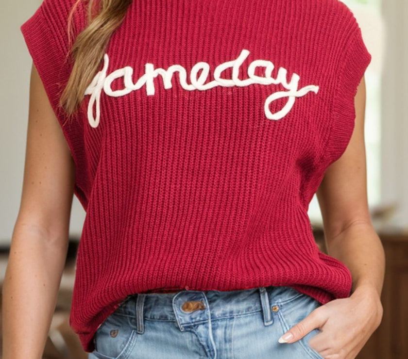 GAME DAY Round Neck Sweater Vest