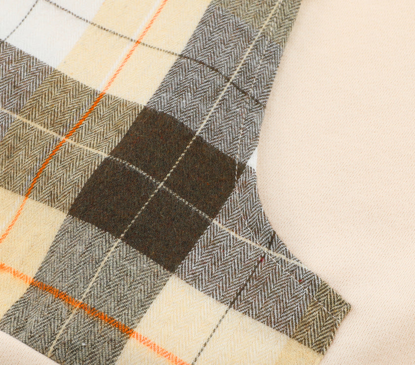 Drawstring Plaid Long Sleeve Hoodie