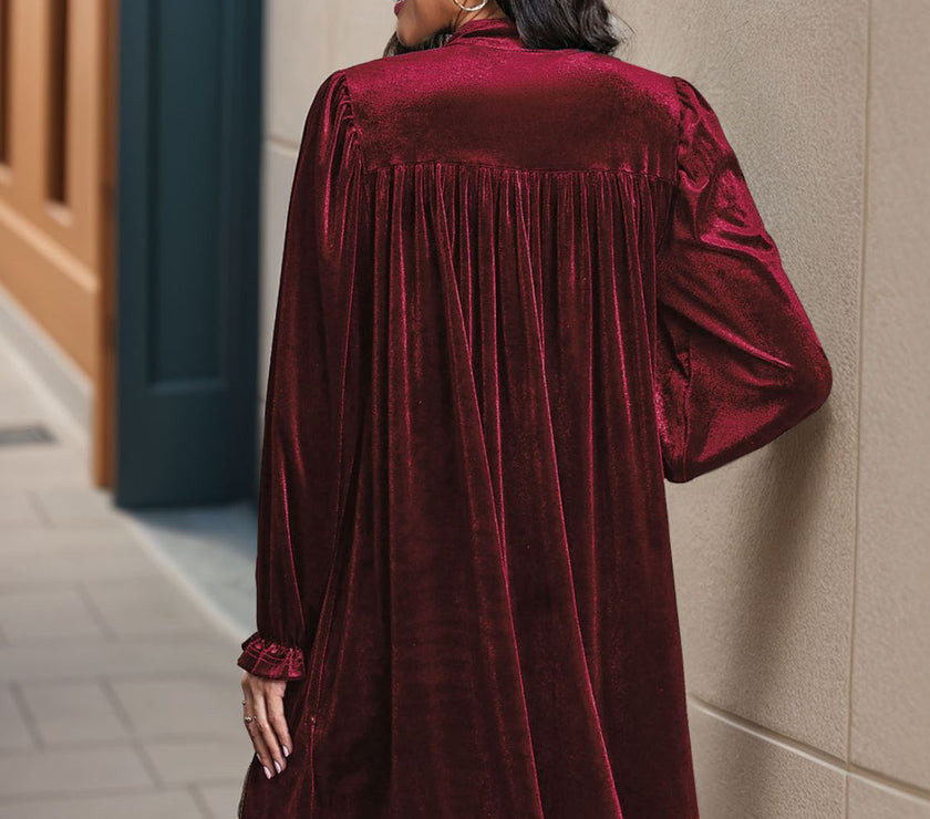 Perfee Ruched Surplice Long Sleeve Mini Dress