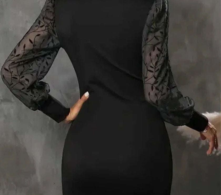 Ruched Surplice Long Sleeve Dress