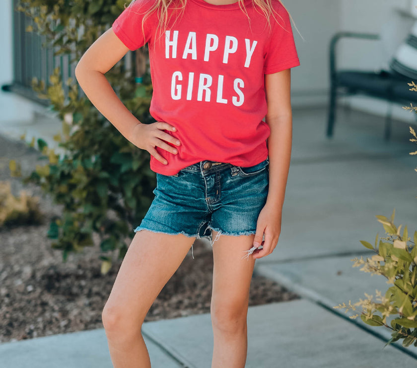 Girls Letter Graphic Short Sleeve T-Shirt