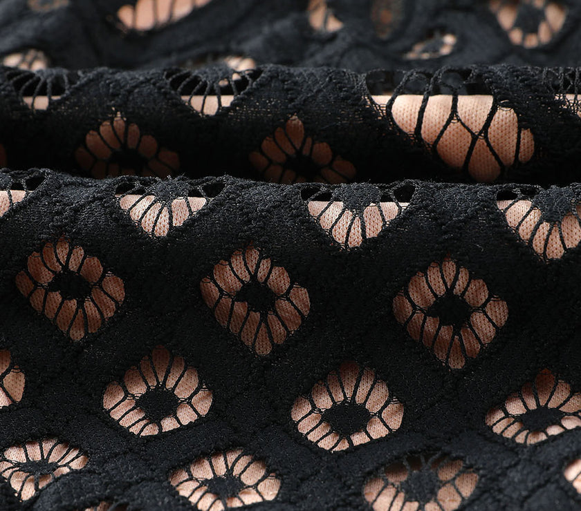 Off-Shoulder Long Sleeve Lace Dress