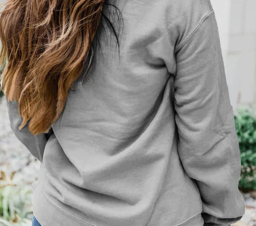 Football Round Neck Long Sleeve Sweatshirt