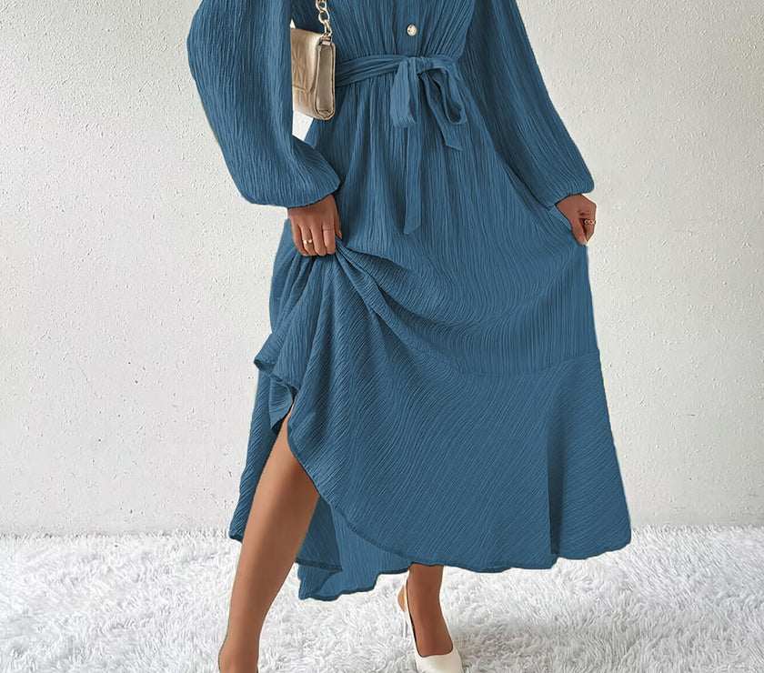 Honey Tie Waist Long Sleeve Dress