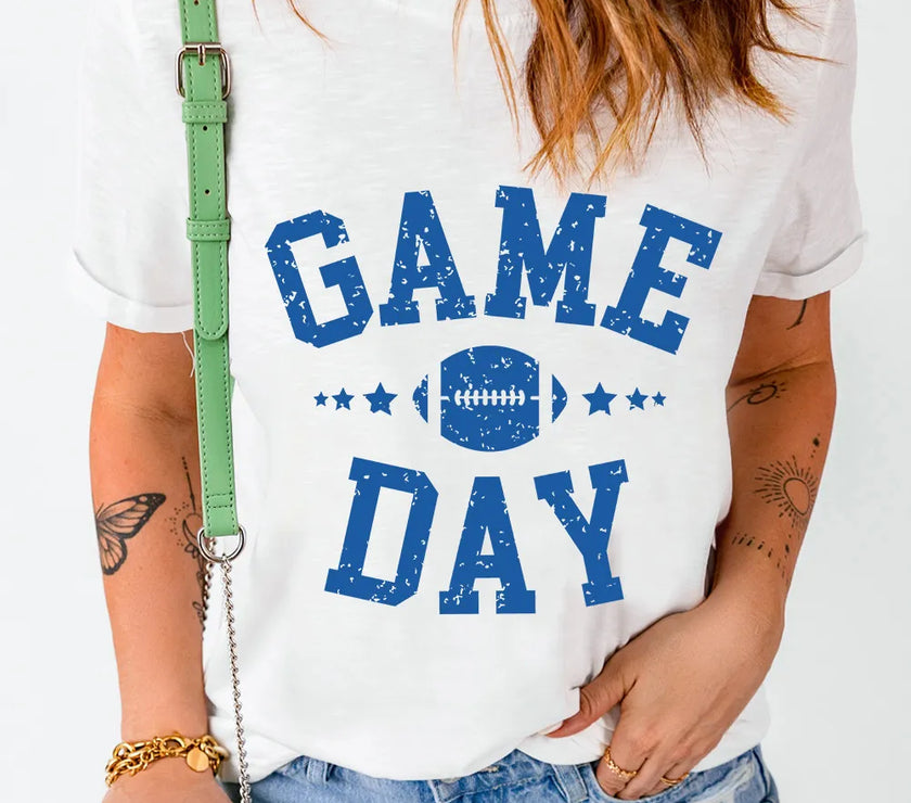 GAME DAY Round Neck Short Sleeve T-Shirt