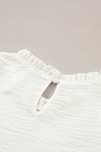 Frill Mock Neck Ruffled Balloon Sleeve Blouse