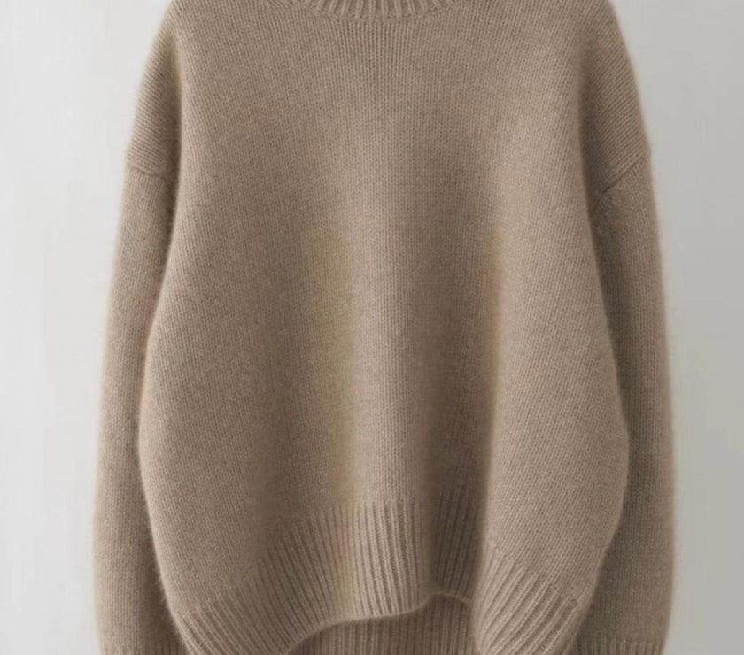 Turtleneck Dropped Shoulder Long Sleeve Sweater